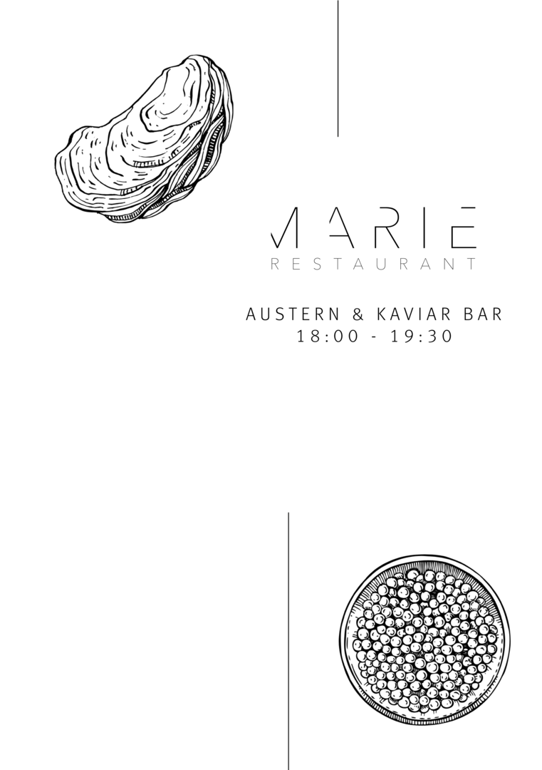 Austern & Kaviar Bar : Menü Druck Oktober